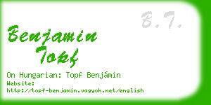 benjamin topf business card